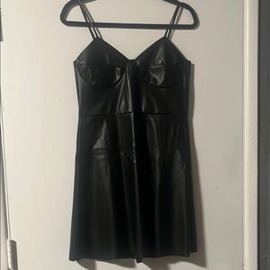 Jolie & joy Black Faux Leather Dress